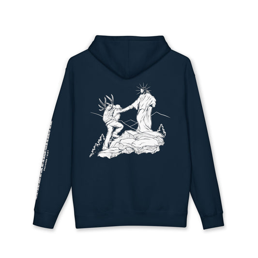 "A Helping Hand" navy hoodie